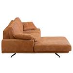 Ecksofa Hendra I Echtleder - Cognac - Longchair davorstehend links