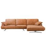 Ecksofa Hendra I Echtleder - Cognac - Longchair davorstehend rechts