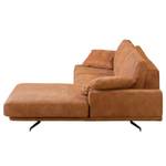 Ecksofa Hendra I Echtleder - Cognac - Longchair davorstehend rechts