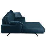 Ecksofa Hendra II Webstoff - Samt Onoli: Marineblau - Longchair davorstehend links