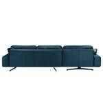 Ecksofa Hendra II Webstoff - Samt Onoli: Marineblau - Longchair davorstehend links