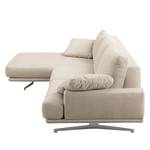 Hoekbank Hendra II geweven stof - Geweven stof Delea: Beige - Longchair vooraanzicht links