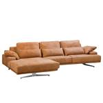 Ecksofa Lurrip I Echtleder - Cognac - Longchair davorstehend links