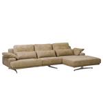 Ecksofa Lurrip I Echtleder - Taupe - Longchair davorstehend rechts