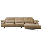 Ecksofa Lurrip I Echtleder - Taupe - Longchair davorstehend rechts