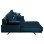 Ecksofa Lurrip II Webstoff - Samt Onoli: Marineblau - Longchair davorstehend links