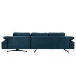 Ecksofa Lurrip II Webstoff - Samt Onoli: Marineblau - Longchair davorstehend rechts