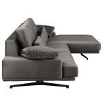 Ecksofa Lurrip II Webstoff - Samt Onoli: Rauchgrau - Longchair davorstehend rechts