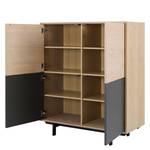 Highboard Score Echtholzfurnier - Eiche / Anthrazit