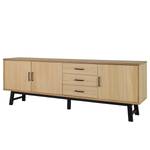 Dressoir Lex II fineer van echt hout - eikenhout/zwart