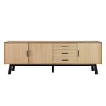 Dressoir Lex II fineer van echt hout - eikenhout/zwart