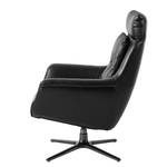 Fauteuil Bertem Noir - Cuir véritable - 82 x 105 x 87 cm