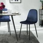 Gestoffeerde stoelen Iskmo V fluweel/metaal - zwart - Donkerblauw - 2-delige set