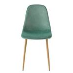 Gestoffeerde stoelen Iskmo VIII fluweel/metaal - eikenhouten look - Mintgroen - 2-delige set