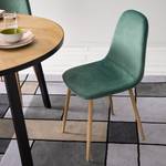 Gestoffeerde stoelen Iskmo VIII fluweel/metaal - eikenhouten look - Mintgroen - 2-delige set