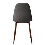 Gestoffeerde stoelen Iskmo VI geweven stof/metaal - walnotenhouten look - Grijs - 2-delige set