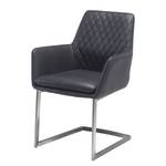 Chaise cantilever Katja Imitation cuir/ Acier inoxydable - Anthracite / Acier inoxydable