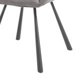 Chaises capitonnées Vacha (lot de 2) Microfibre / Métal - Gris clair / Noir - Gris clair