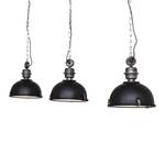 Hanglamp Bikkel I staal/glas - Zwart - Aantal lichtbronnen: 3