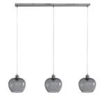 Hanglamp Lotus I transparant glas/staal - 3 lichtbronnen - Zilver - 132 x 150 cm