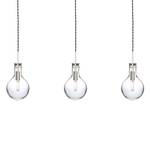 LED-hanglamp Elegance II transparant glas/staal - 3 lichtbronnen - Aantal lichtbronnen: 3