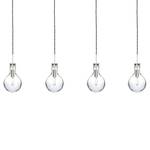Suspension LED Elegance II Verre transparent / Acier - 4 ampoules - Nb d'ampoules : 4