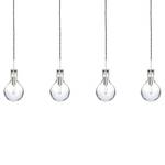 LED-hanglamp Elegance II transparant glas/staal - 4 lichtbronnen - Aantal lichtbronnen: 4