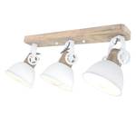 Plafondlamp Gearwood ijzer/grenenhout - 3 lichtbronnen - Wit