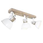 Plafondlamp Gearwood ijzer/grenenhout - 3 lichtbronnen - Wit