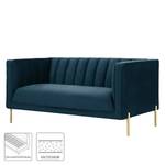 Sofa Borlo (2-Sitzer) Samt - Marineblau - Marineblau