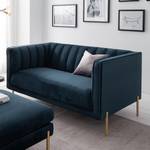 Sofa Borlo (2-Sitzer) Samt - Marineblau - Marineblau