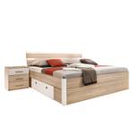 Bedframe Veneta (3-delig) wit/Sonoma eikenhouten look - Sonoma eikenhouten look/wit