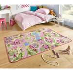 Kindervloerkleed Sweet Town textielmix - groen/roze - 160 x 240 cm