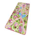 Kindervloerkleed Sweet Town textielmix - groen/roze - 90 x 200 cm