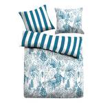 Parure de lit Elbow Cay Coton - Blanc / Bleu - 155 x 220 cm + oreiller 80 x 80 cm