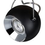 LED-plafondlamp Ball staal/massief eikenhout - Zwart - Aantal lichtbronnen: 2