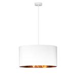 Hanglamp Victoria textielmix/staal - 1 lichtbron - Wit/Koper