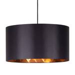 Hanglamp Victoria textielmix/staal - 1 lichtbron - Zwart/Koperkleurig