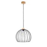 Suspension Coop Acier / Chêne massif - 1 ampoule - Diamètre : 37 cm