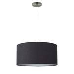 Hanglamp Asseto textielmix/staal - 1 lichtbron - Zwart