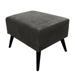 Fauteuil Pillig Fluweel - Donkergrijs - Met hocker