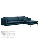 Ecksofa Saire Samt - Marineblau - Longchair davorstehend rechts