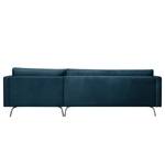 Ecksofa Saire Samt - Marineblau - Longchair davorstehend rechts