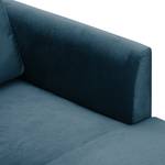 Ecksofa Saire Samt - Marineblau - Longchair davorstehend rechts