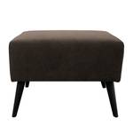 Fauteuil Pillig Fluweel - Donkerbruin - Met hocker