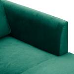 Canapé d’angle Saire Velours - Vert vieilli - Méridienne courte à droite (vue de face)
