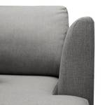 Ecksofa Kayena Webstoff Inas: Platin - Longchair davorstehend rechts - Chrom glänzend