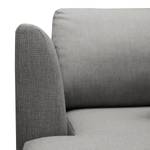 Canapé d’angle Kayena Tissage à plat - Tissu Inas: Gris platine - Méridienne courte à gauche (vue de face) - Chrome brillant