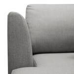 Ecksofa Kayena Webstoff Inas: Platin - Longchair davorstehend links - Chrom glänzend