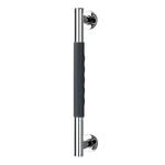 Barre d’appui Secura II Silicone / Acier inoxydable - Anthracite / Chrome - Largeur : 41 cm
